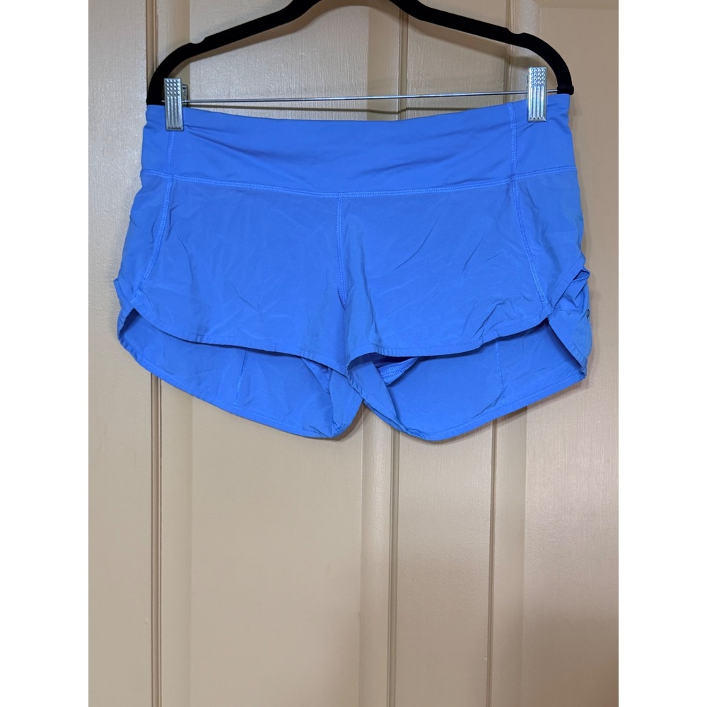 Lululemon Speed Up Low Rise Lined Shorts Blue Size 8 Athletic Running Workout